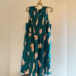 Torrid Teal Floral Dress